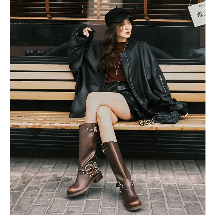 美洋MEIYANG摩根皮衣 潮酷帅气机车夹克棒球服外套