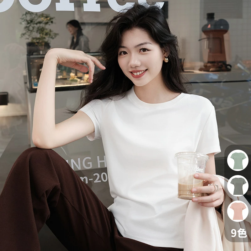 美洋MEIYANG 瘦瘦T 嘎嘎显瘦|圆领正肩弹力修身百搭长/短袖上衣