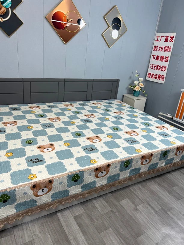 榻榻米四季通用大炕盖【格格熊】（花边款）机洗绗缝加大