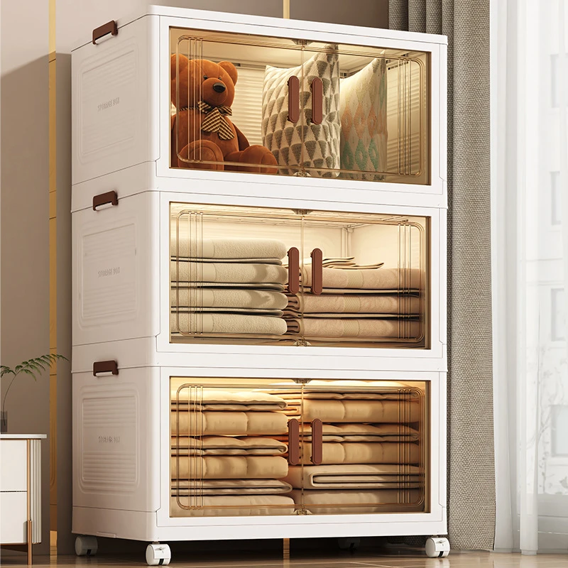 免安装收纳柜子家用多层厨房整理置物玩具零食架折叠储物盒收纳箱