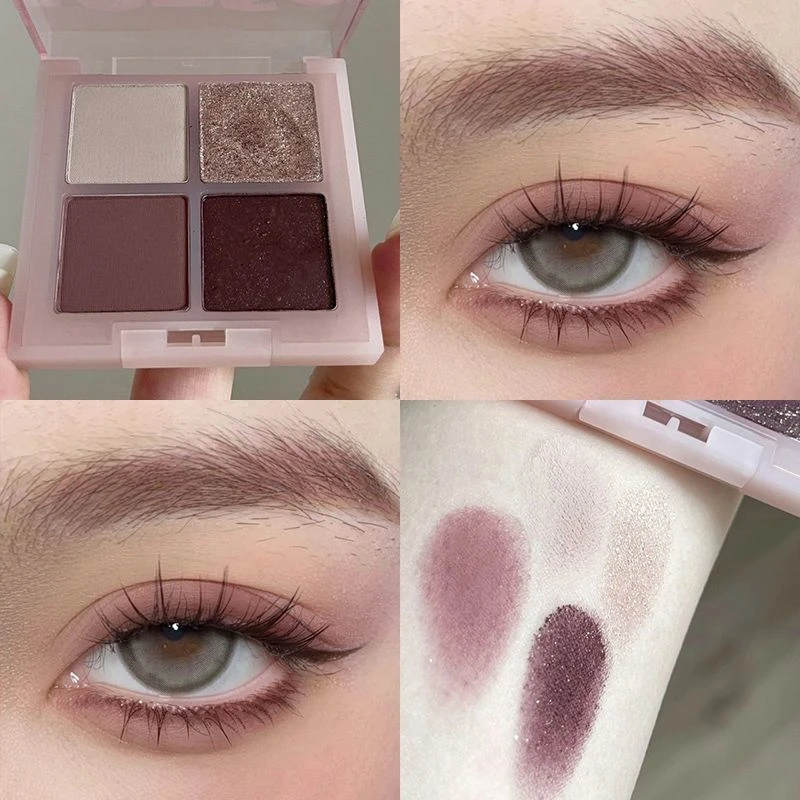 低饱和微醺辣妹暗黑灰紫调四色眼影盘学生款温柔清冷系粉棕色正品