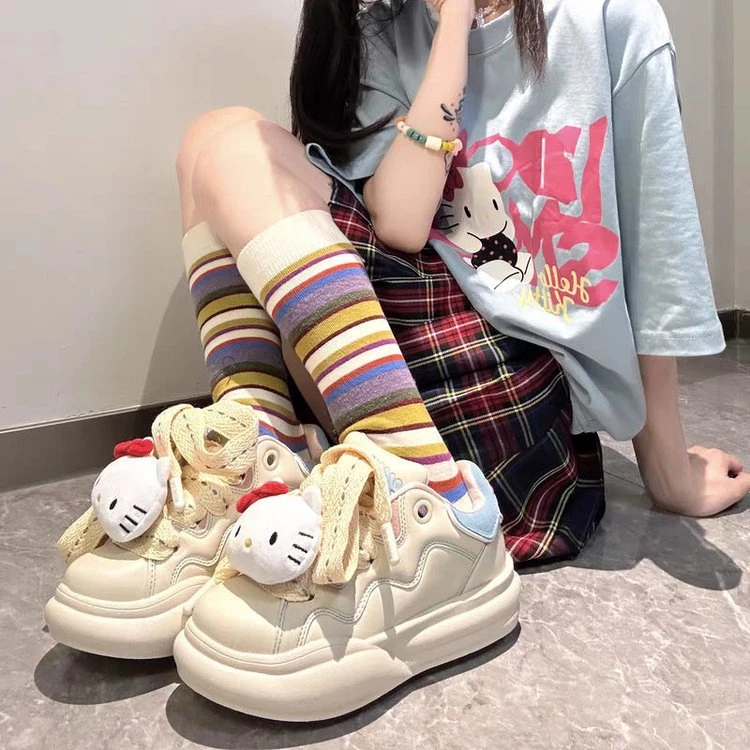 泡芙小K校园高档小香风厚底老爹鞋松糕底超软加厚公主显腿长显高
