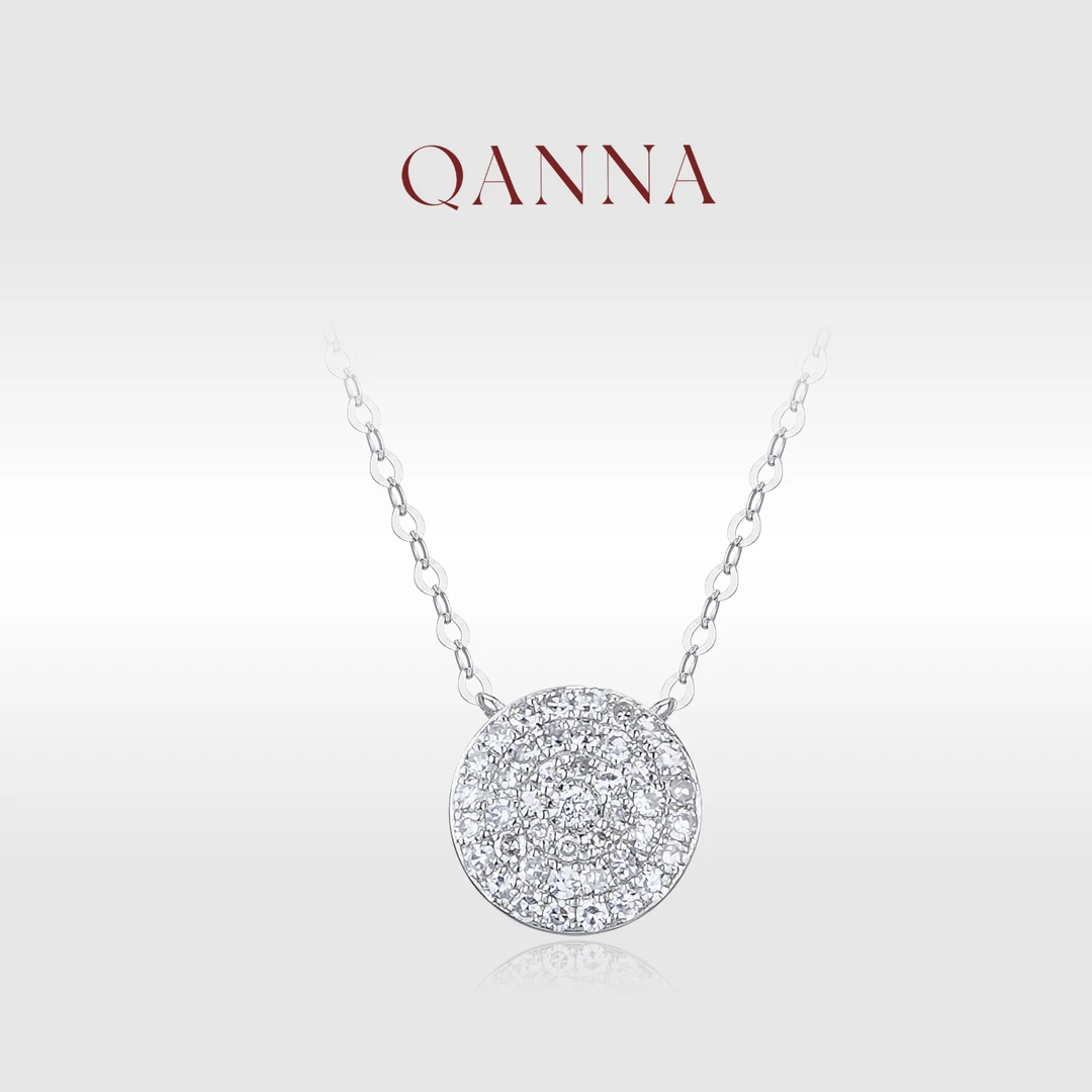 QANNA【满钻鸽子蛋】18K金轻奢简约百搭钻石锁骨链项链AP