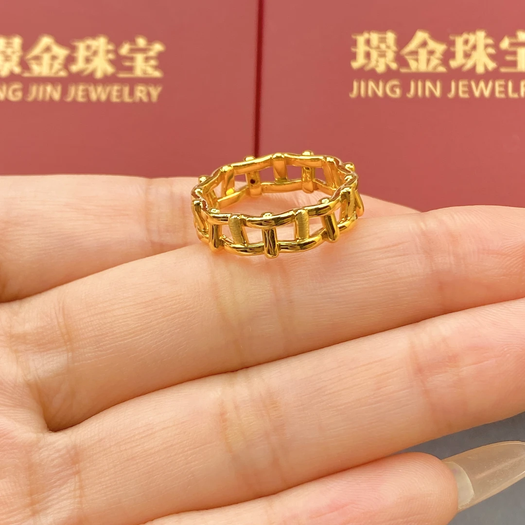璟金珠宝足金999黄金平行编织戒指克重可选