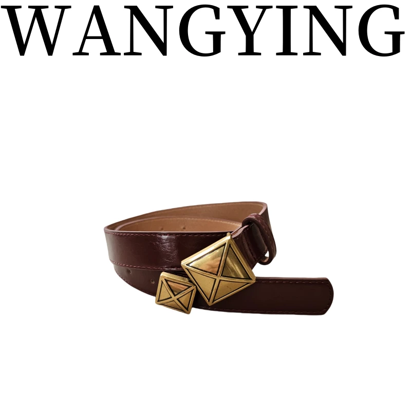 莹莹红人馆【WANGYING】时尚气质设计师款金扣腰带
