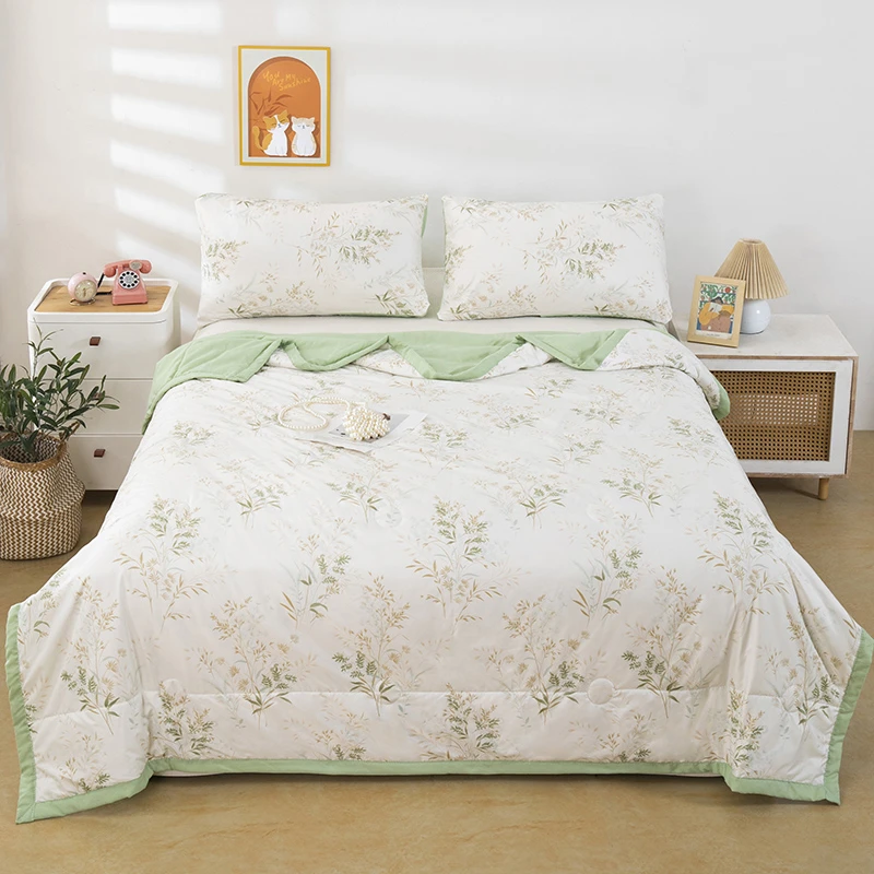 【25爆款】试睡15天轻奢盖被薄款印花机洗凉感夏凉被惠心兰花