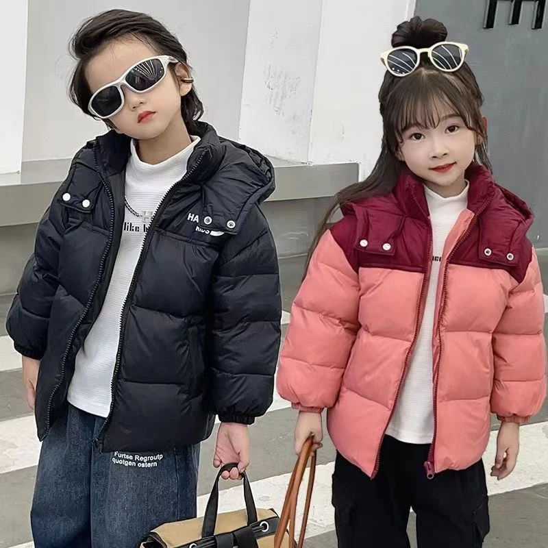 2024反季儿童羽绒服男女童宝宝短款拼接加厚外套111
