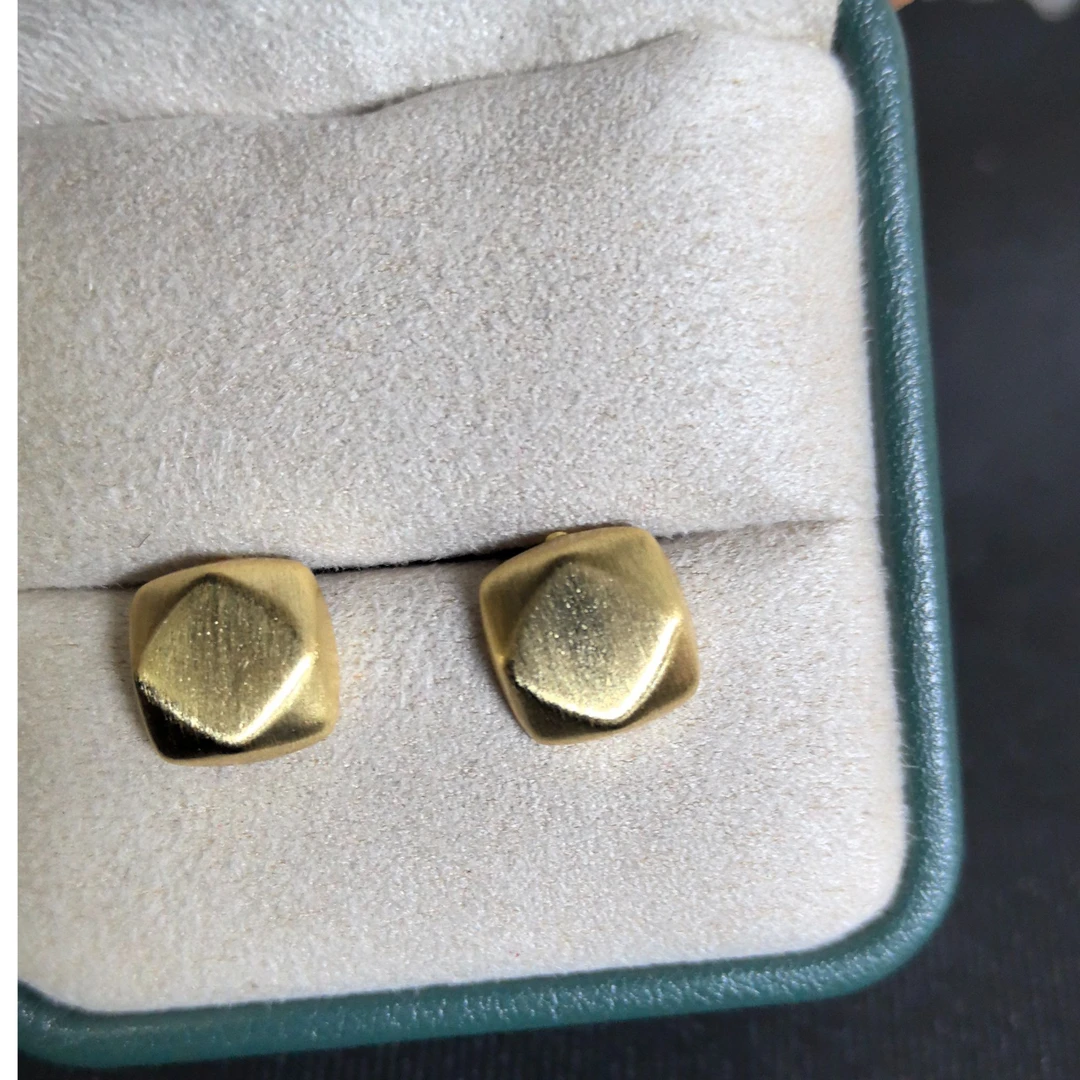 铜合金耳饰 金色哑光拉丝气质金属小众轻奢高级感2024新款耳饰 78