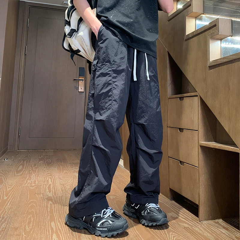 迈特优春季夏季潮牌宽松阔腿工装休闲裤男款百搭长裤 915