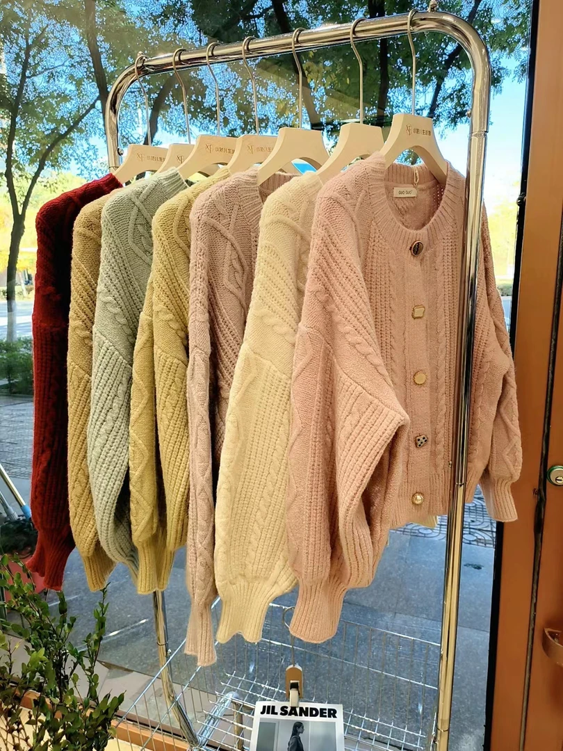 秋冬韩版泡泡袖毛衣