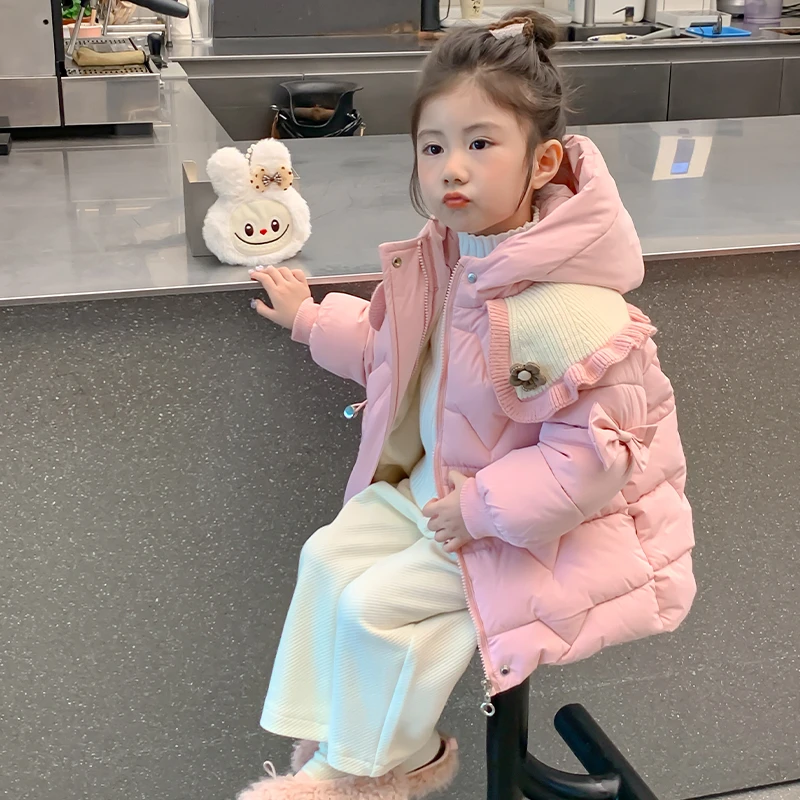 女童棉衣加厚冬装2024新款儿童秋冬棉服女孩加绒夹棉冬季宝宝棉袄