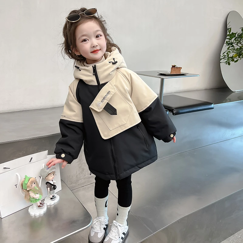 儿童羽绒服中长款女宝冬装洋气2023新款女童外套冬季加厚女孩衣服