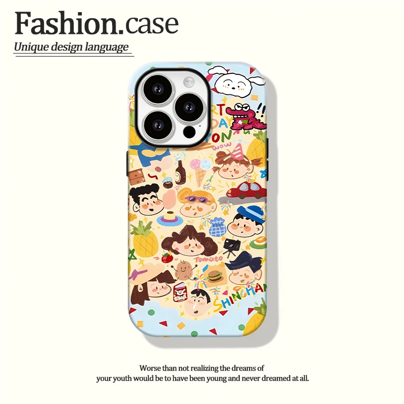 适用于苹果15华为OPPO小米VIVO新潮流小新二合一菲林手机壳GA0029