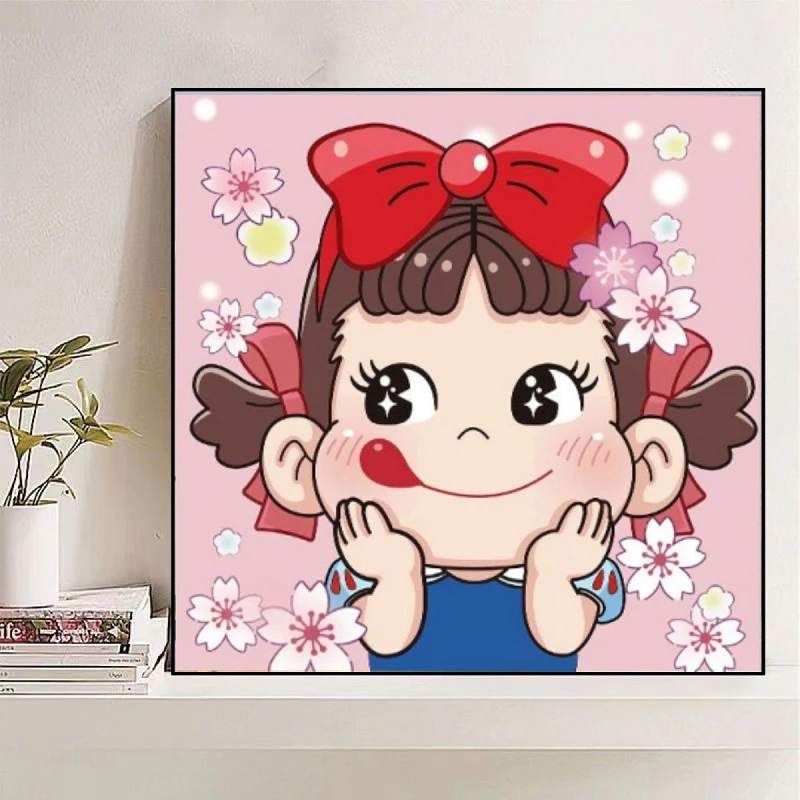 不二家女孩十字绣2025新款客厅可爱卡通儿童房简单线绣新手自己绣