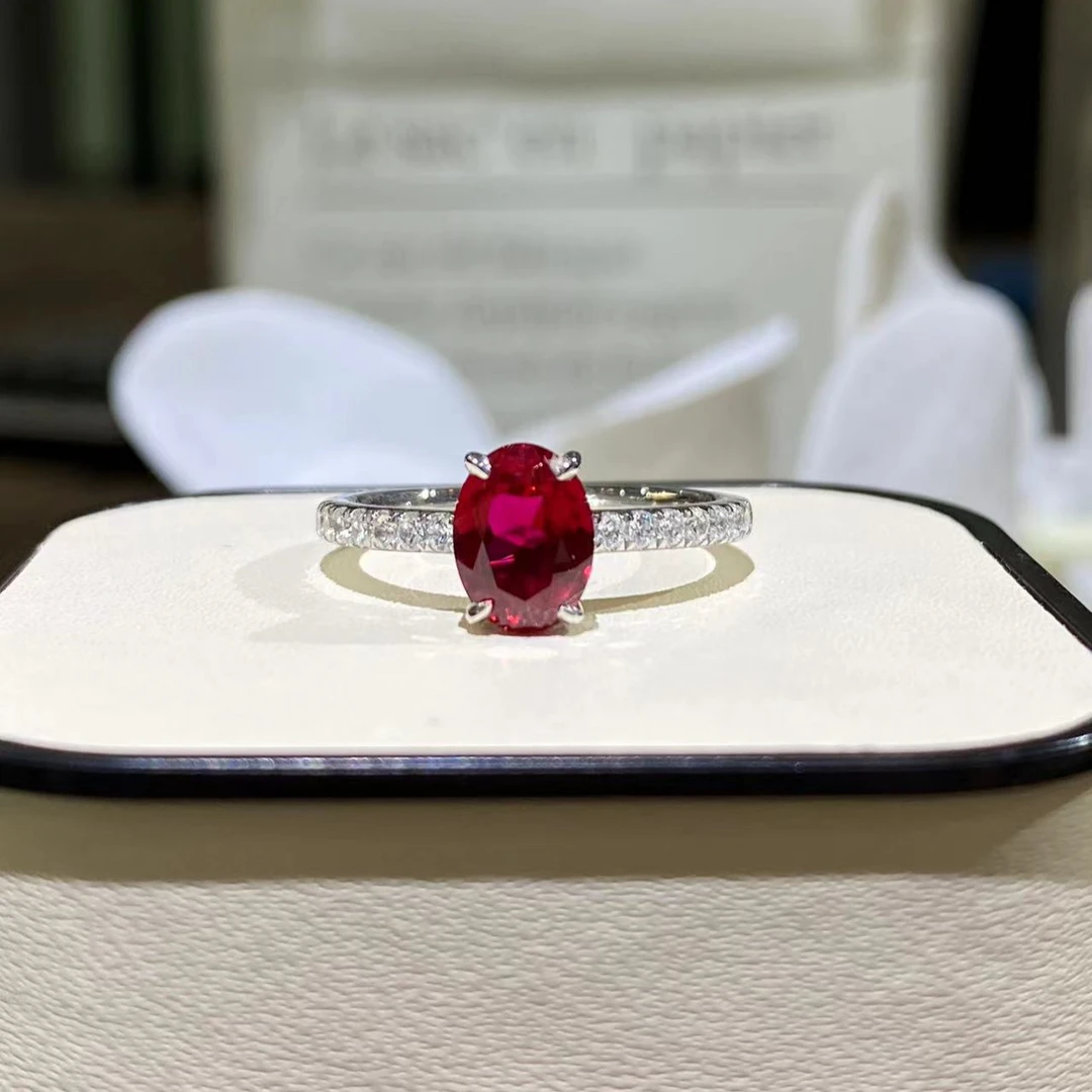 合成/培育BLINGEM鸽血红红宝石戒指丙丁珠宝