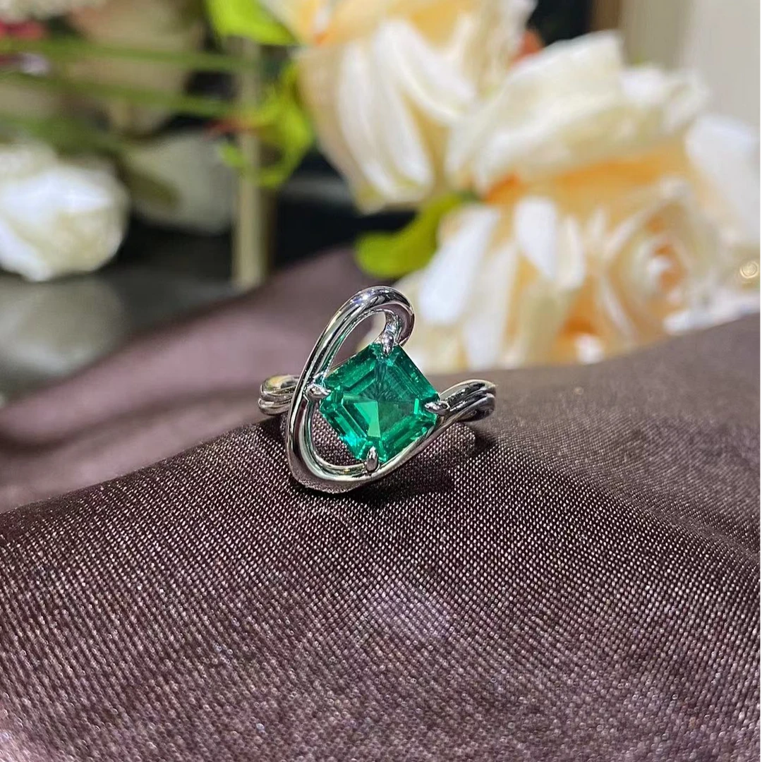 合成/培育合成/培育BLINGEM哥伦比亚祖母绿戒指丙丁珠宝