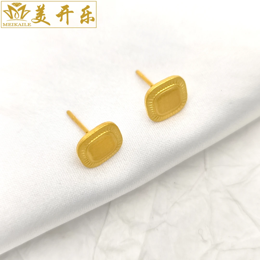 （#7105）美开乐珠宝黄金足金耳环流金岁月直针耳钉时尚黄金首饰