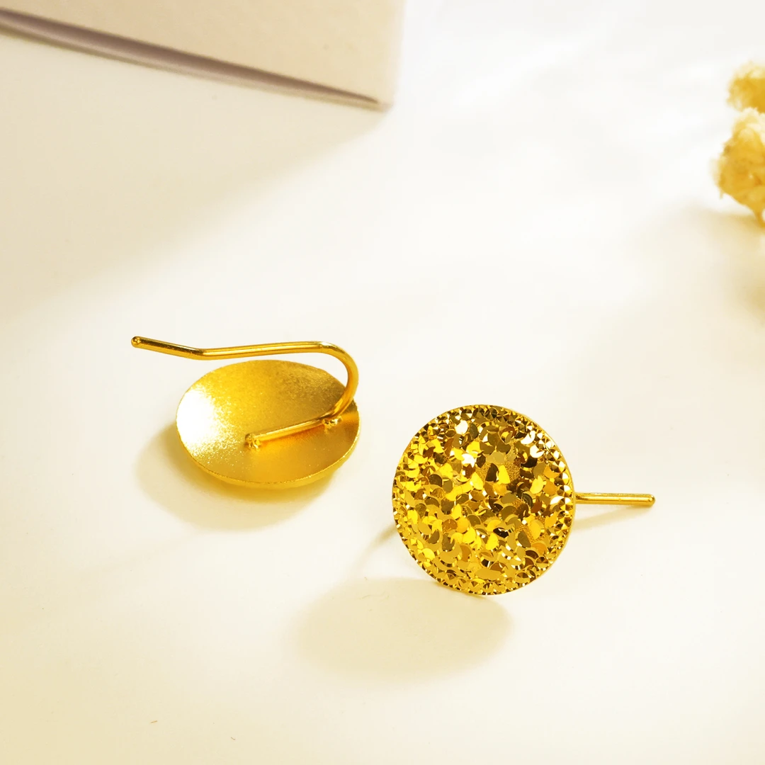 7026美开乐黄金碎碎冰弯针款时尚气质足金999黄金首饰直播女士款