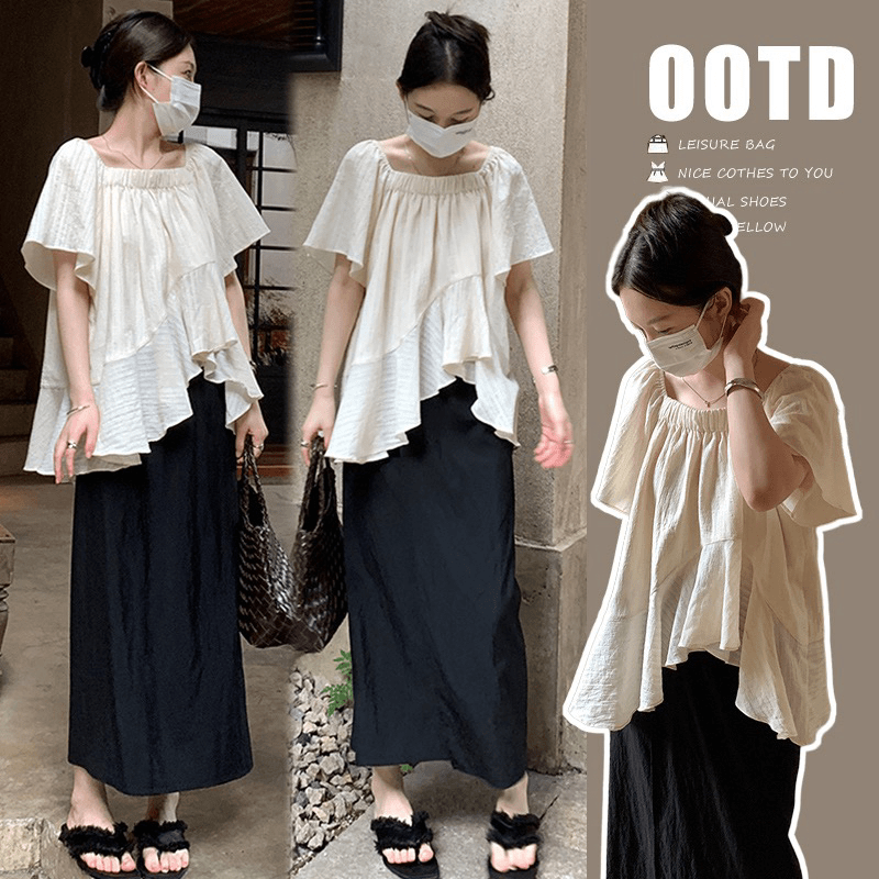 孕妇不规则减龄上衣