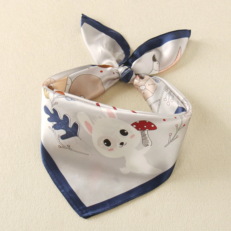 100%桑蚕丝女童丝巾春秋季儿童真丝围巾男童宝宝三角巾婴儿围脖薄