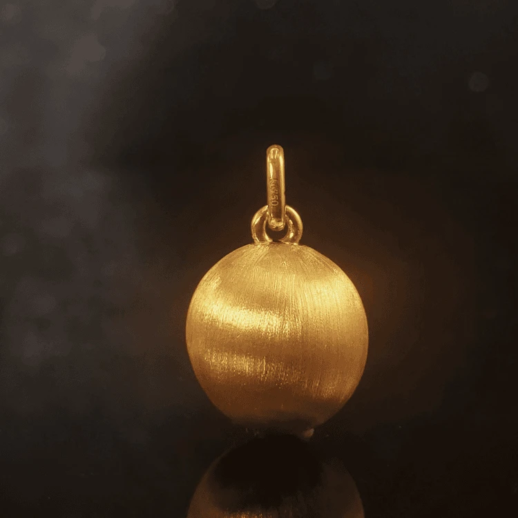 18K金拉丝哑光金球配件13.5mm  高级G7643