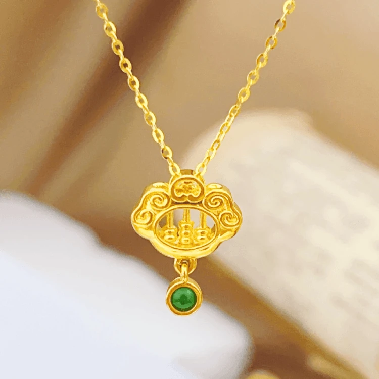 18K金翡翠如意算盘吊坠(不赠链） G1894