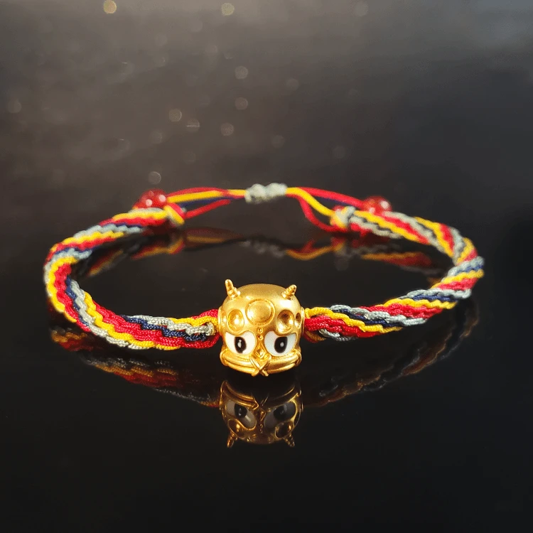 18K金阿呆五彩编织手绳 G9108