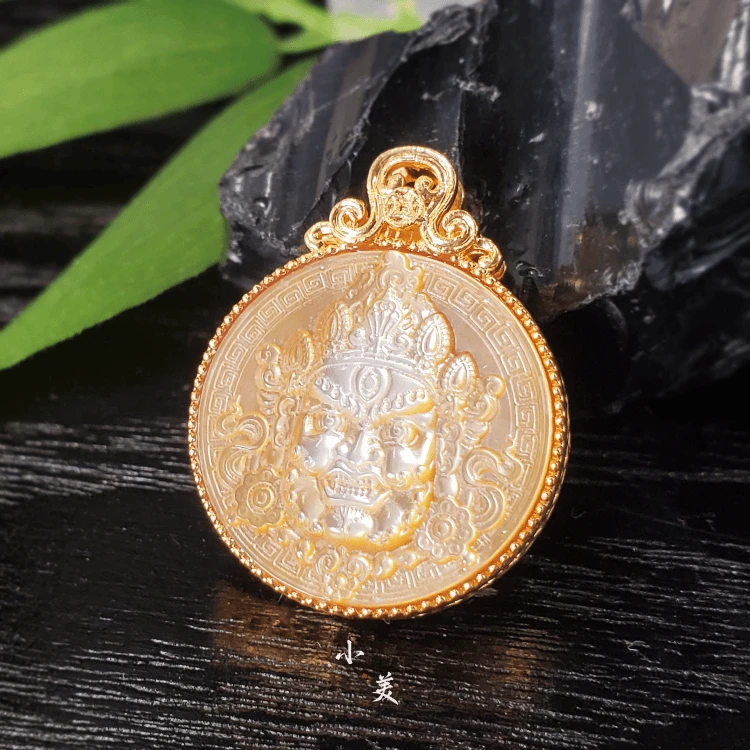 18K金翡翠金贝黄财神吊坠 G8165