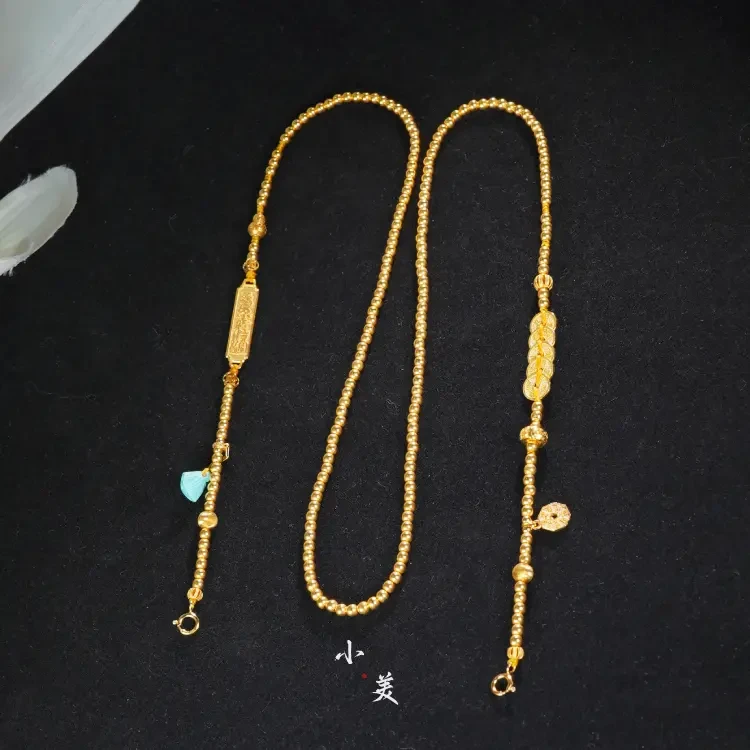 18K金太太五帝币项链55cm（多样性发货）G8624