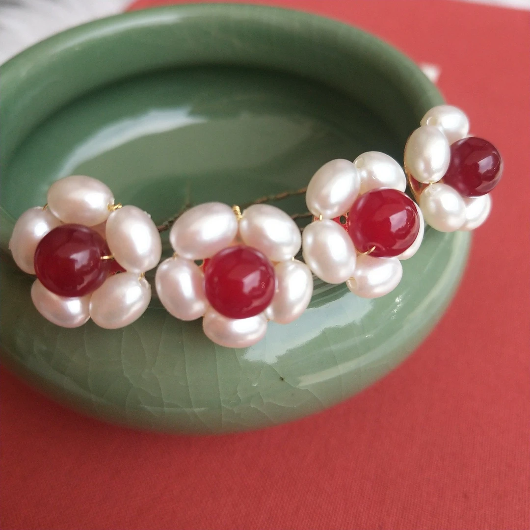 手工古风点缀简约珍珠小花簪U钗古装唐风步摇对簪古典汉服头饰簪