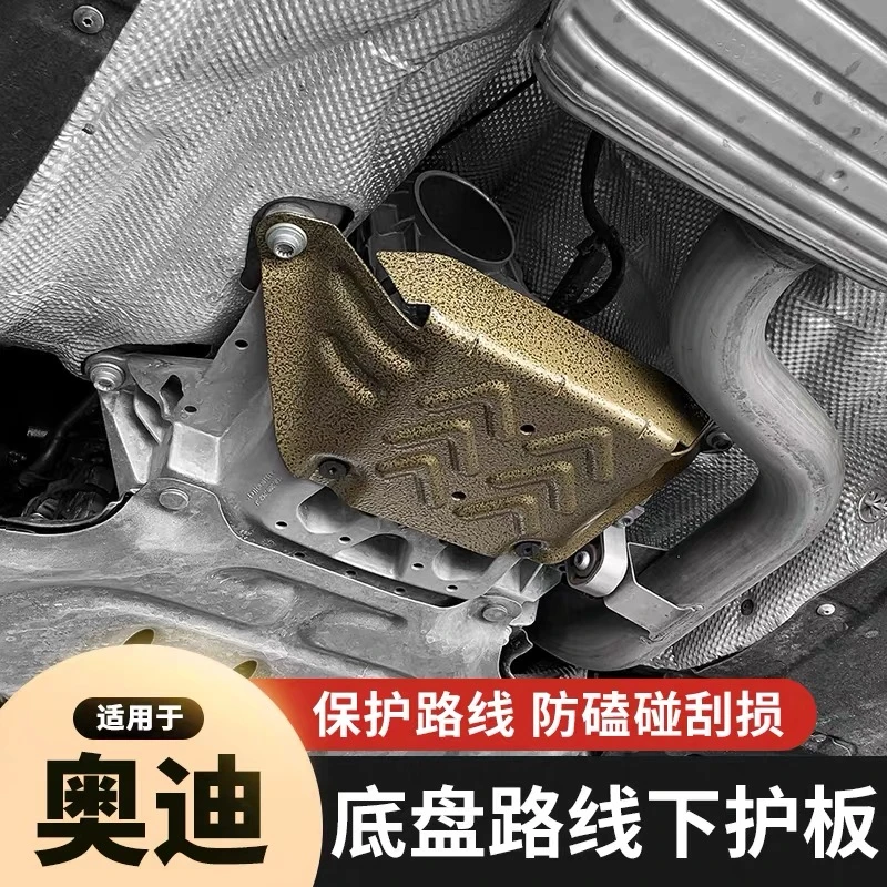 适用于19-24款奥迪A6L底盘护板C8改装发动机下护板线路保护板新款