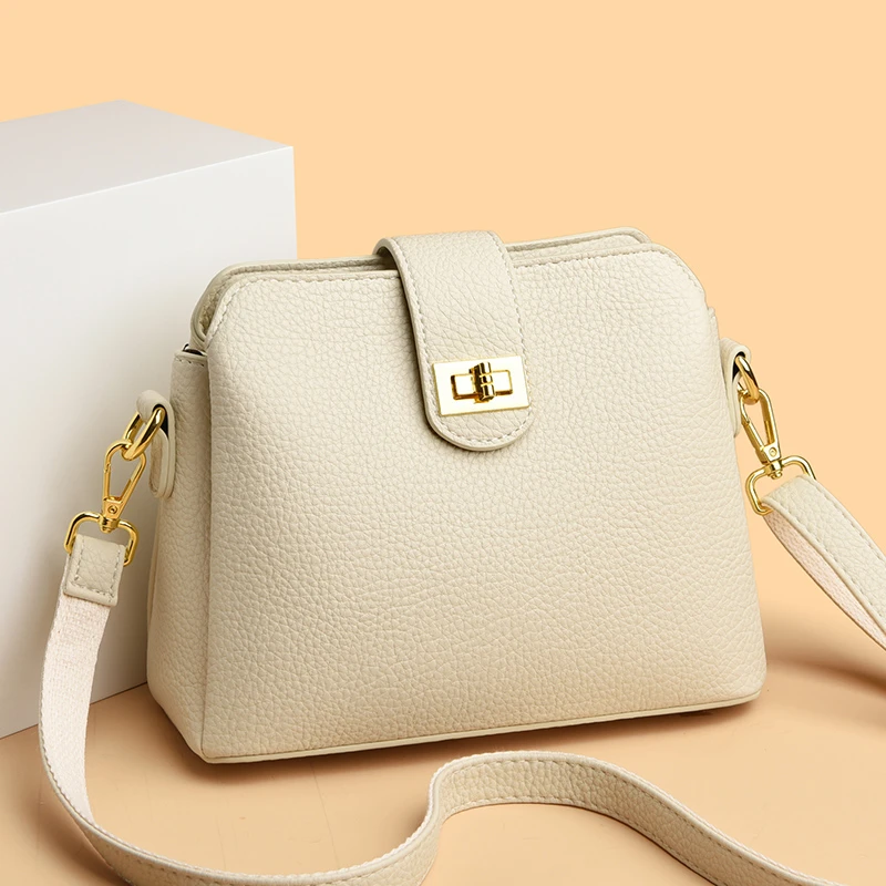 米琦袋鼠送妈妈洋气简约中老年女士斜挎包2025新款休闲时尚单肩包