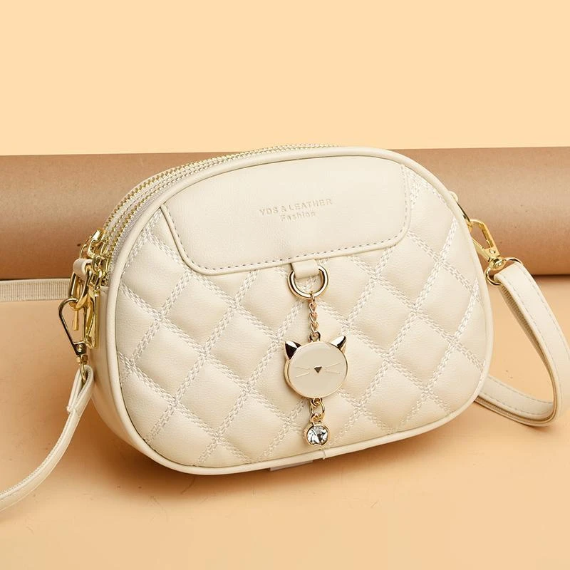 米琦袋鼠女包洋气时尚单肩包2025新款简约百搭中年妈妈女士斜挎包