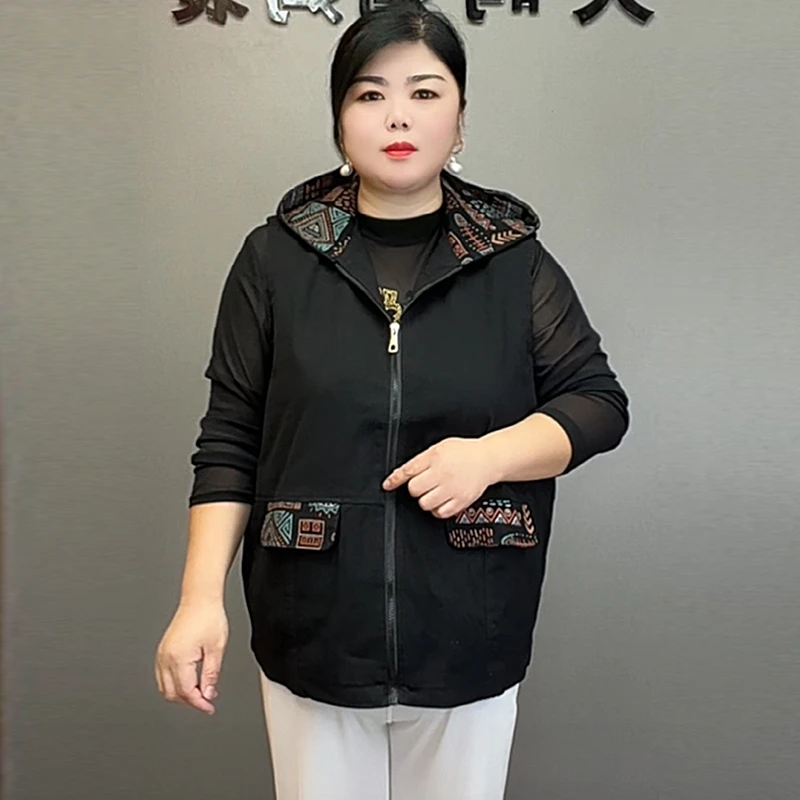 加肥加大码妈妈装马甲中老年人时尚背心时尚百搭显瘦老太太坎肩女