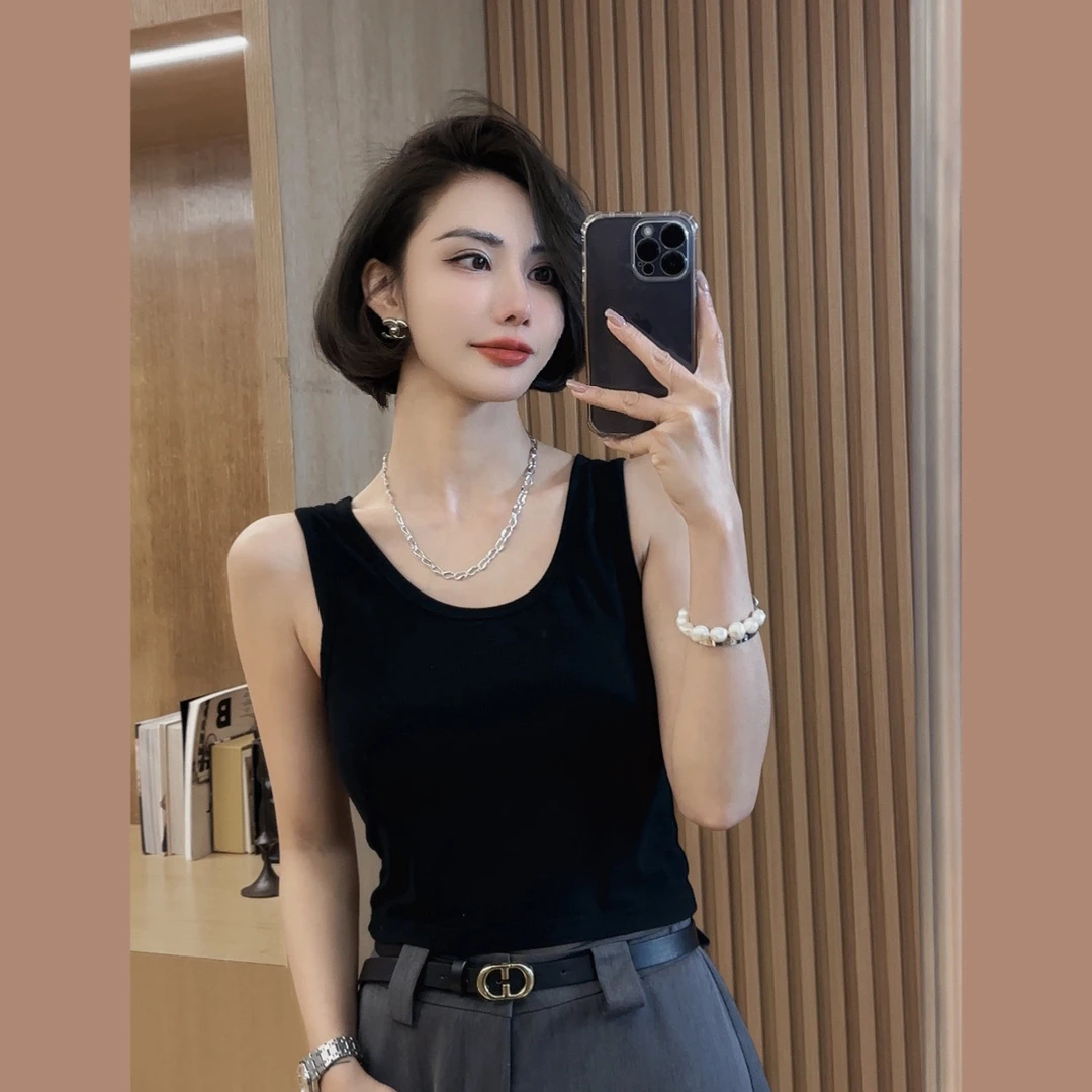 七奈推荐【弹力背心】设计感吊带背心外穿百搭显瘦QN10752