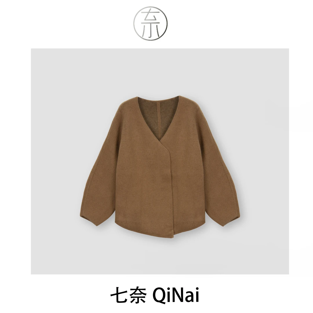 七奈推荐 【意式手磨】骆驼绒高级感慵懒风简约外穿上衣QN10154