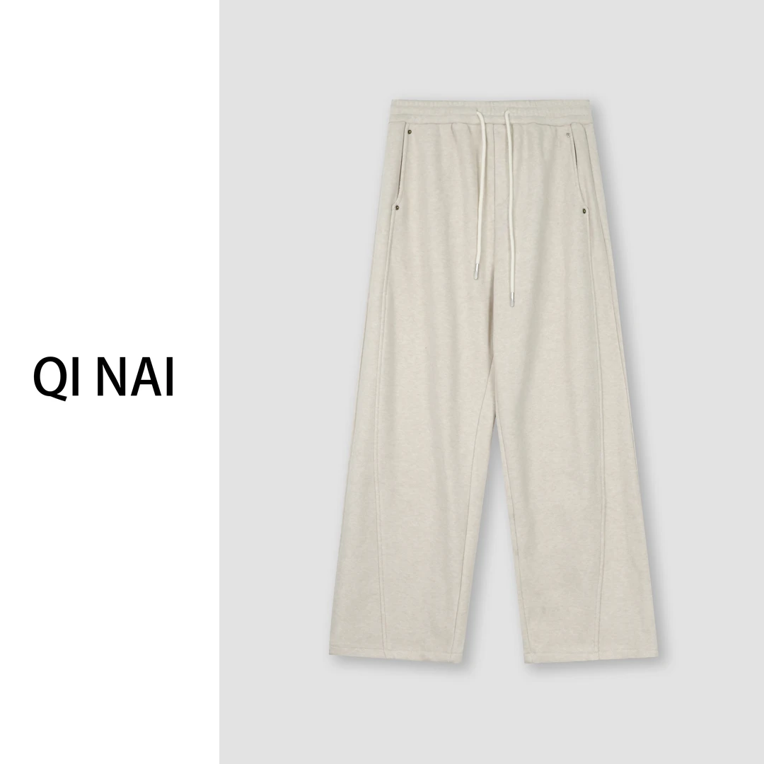 七奈推荐 【萧规】时尚高腰阔腿显瘦加绒休闲裤QN11867