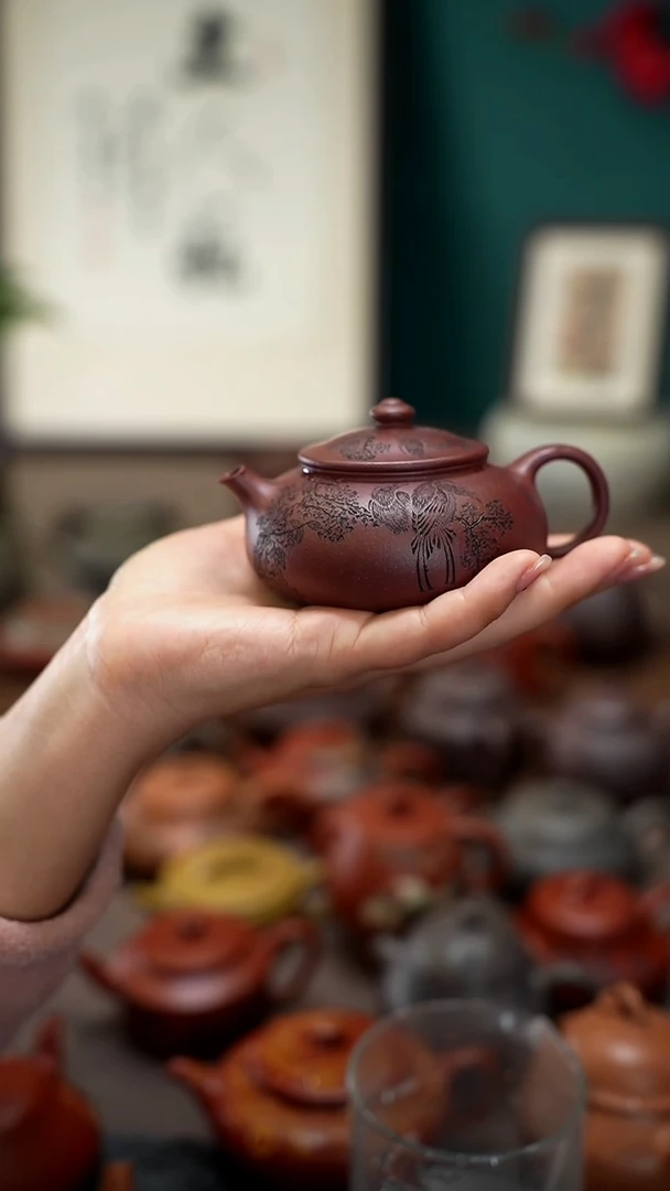 【闪购商品】紫砂茶壶画眉鸟寒江壶