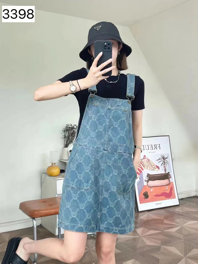 欧货女装原创牛仔背带裙夏季设计感小众2024新款复古背带裙