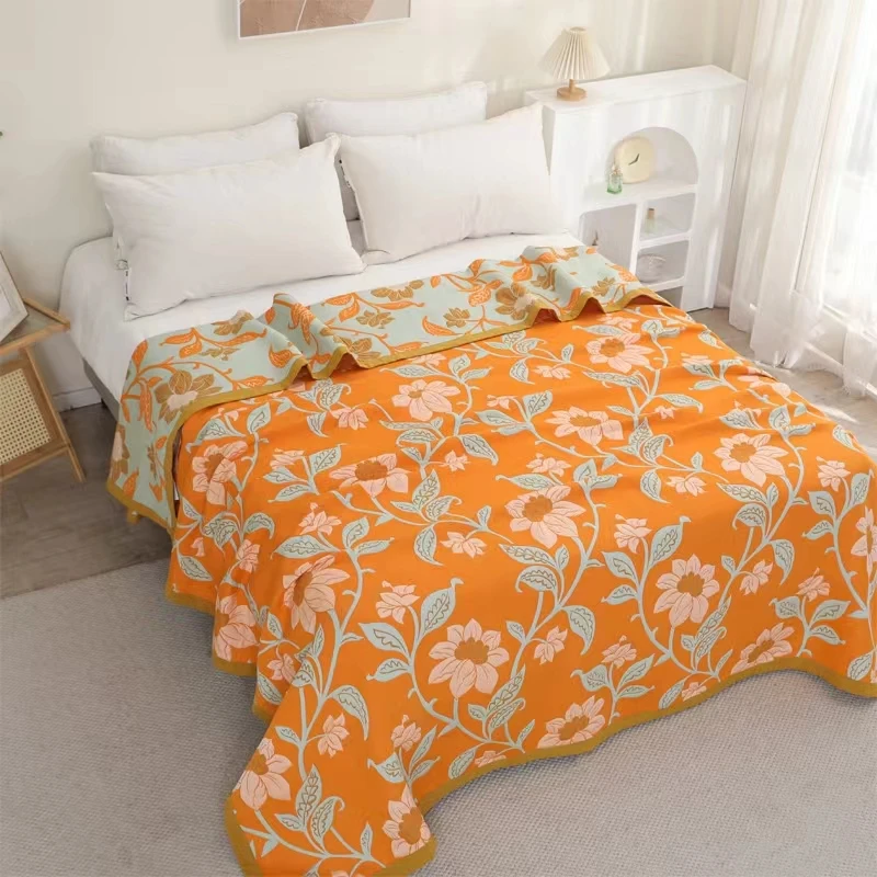 春阳黄】2.3*2.5米床盖四季通用双面款加厚保暖亲肤床单八层