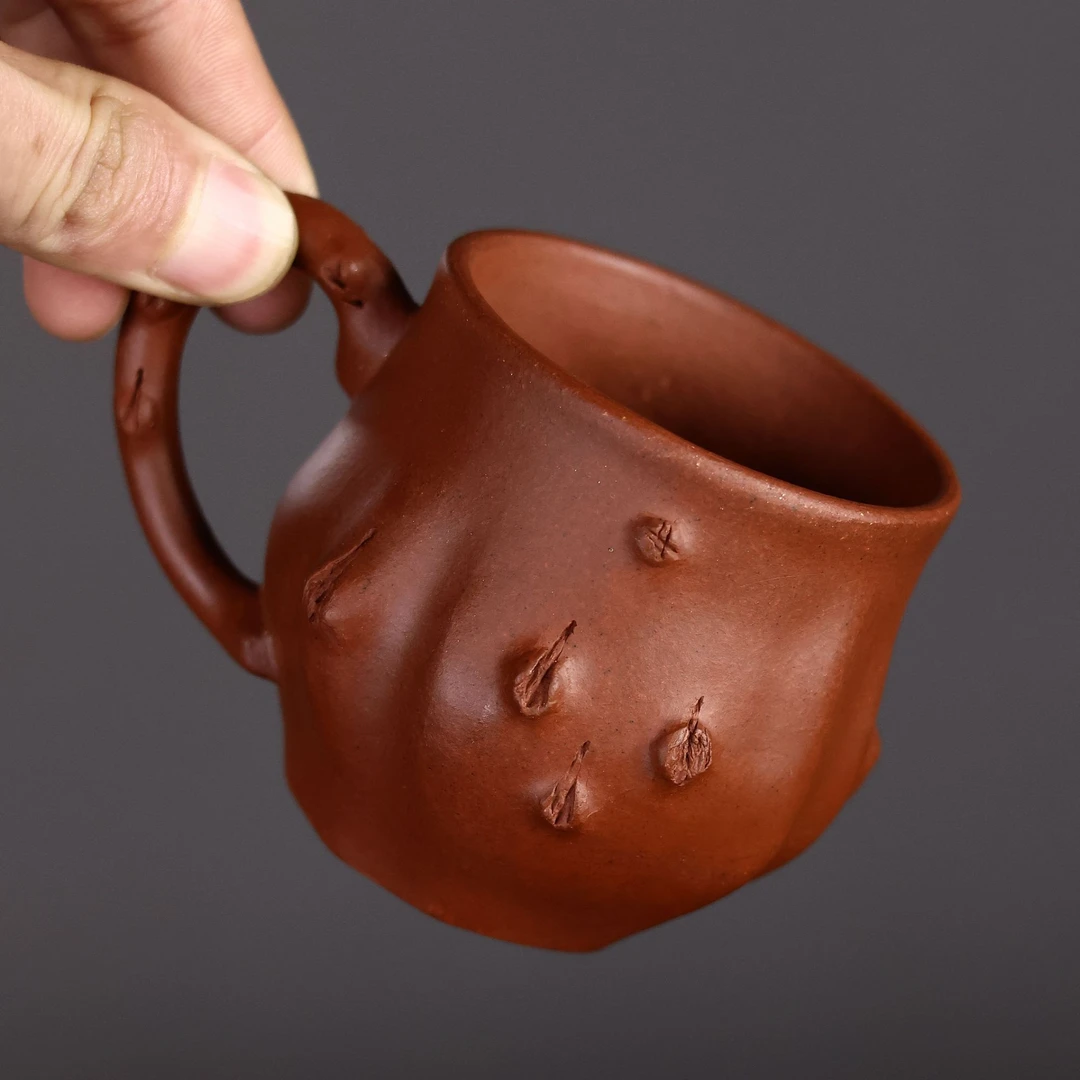 纯手工底槽主人杯紫砂杯喝茶杯品茗杯陶瓷带把小口杯大号茶杯