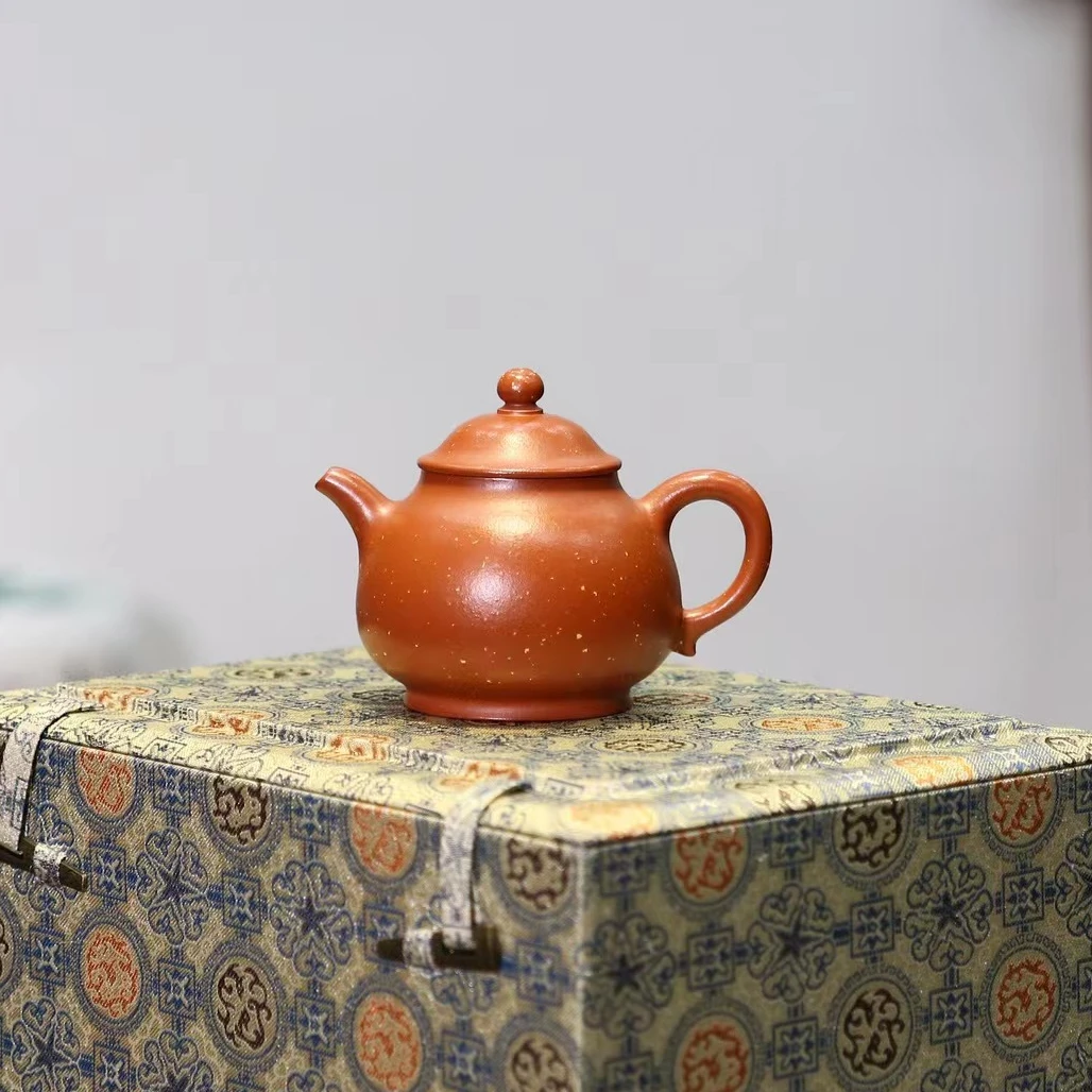 小潘壶一厂原矿生砂朱泥内推9孔全手工手制圆壶纯手工紫砂壶茶具