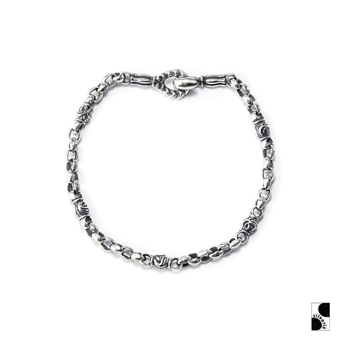 925银手链 =silvarie=LONE ONES 美国纯银迷你丝滑环和鹰手链男女