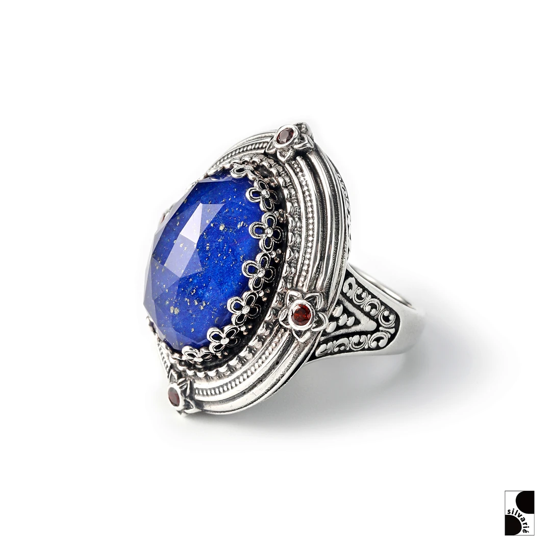 925银戒指 =silvarie=GEROCHRISTO 超大雕花纯银戒指 巴洛克风