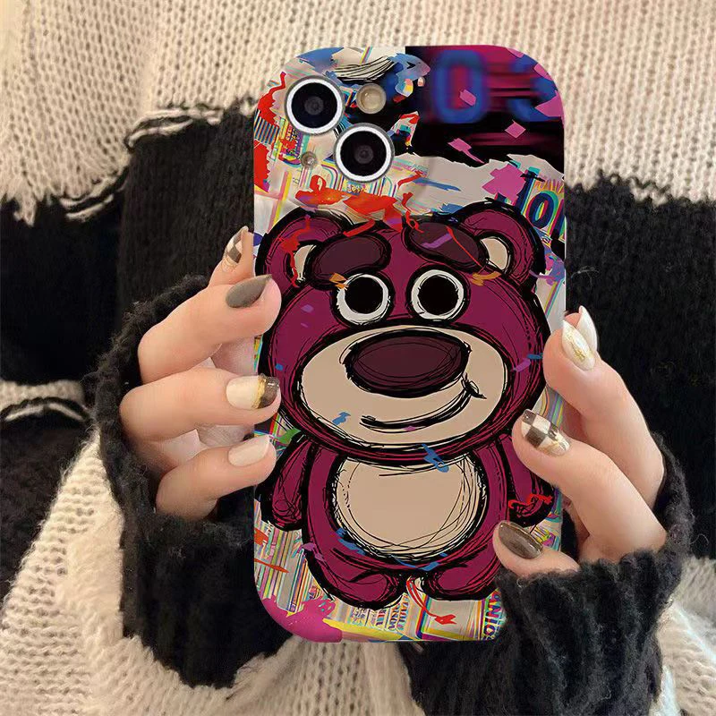 草莓小熊苹果15/14/13xr老虎手机壳ins678plus华为vivo/oppo/小米