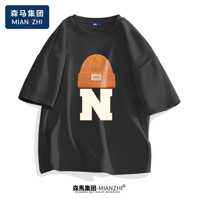 棉致短袖t恤男款夏季纯棉男生小众感穿搭美式时尚潮牌大码情侣装