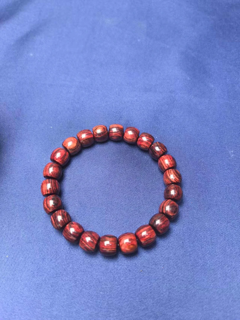 海南黄花梨老料 手串佛珠9X10直切 黑线纹理清晰 男女手串