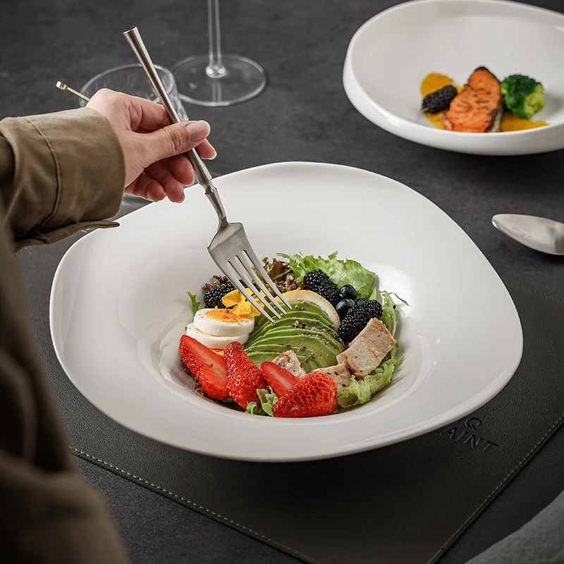 12寸珍品圆碗 ins风西餐盘牛排盘家用法式餐具早餐盘甜品盘菜盘子