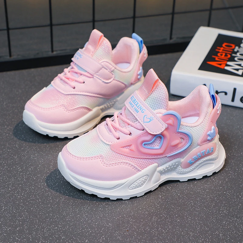 26-37码女童网面运动鞋洋气2023爆款春季防滑软底透气老爹鞋休闲