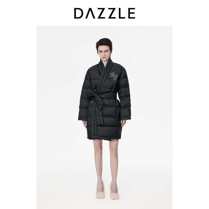 【下架】DAZZLE地素中长款羽绒冬雅丹风系带外套女2H4K401